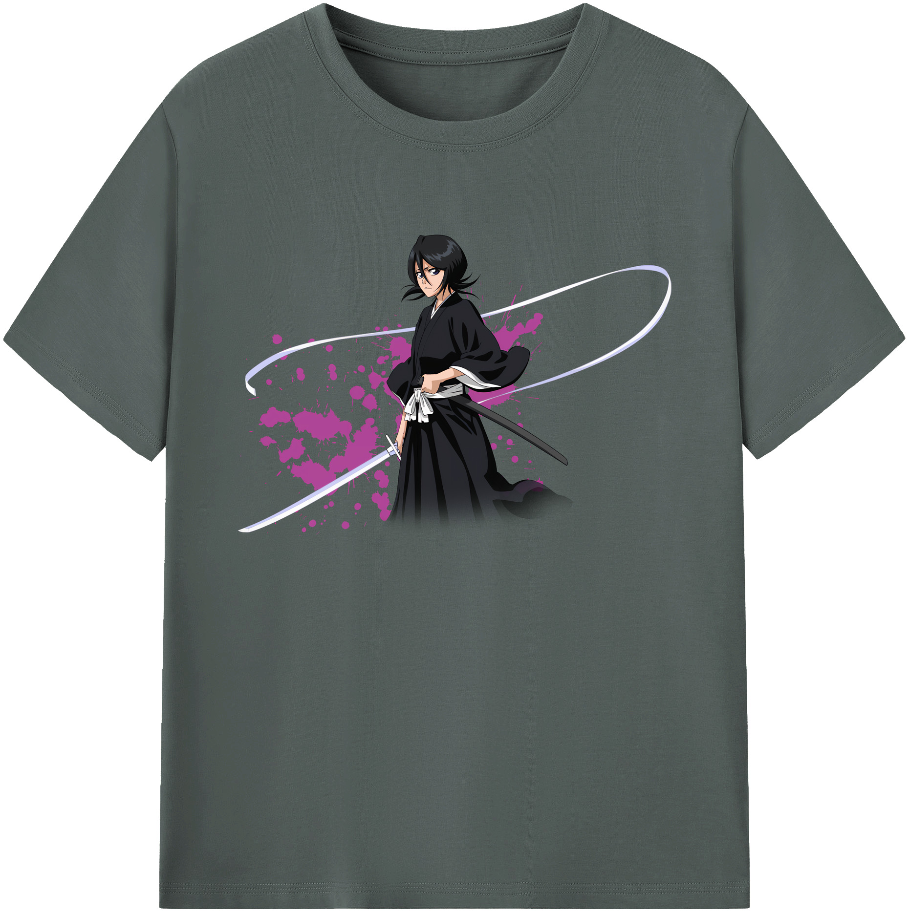 （画像用） ブリーチ 朽木ルキア BLEACH Kuchiki Rukia 綿100％ メンズ半袖Tシャツ｜肌触りやわらか＆通気性